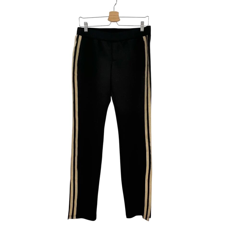 Pam &‎ Gela Track Pants Metallic Side Stripe Tuxedo Black Gold Size Small